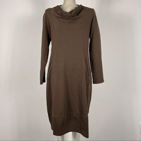 ❤️ CMC Color Me Cotton Brown Maxi Dress Longsleeves Size XS - Picture 2 of 13
